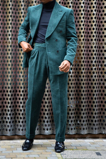 Wiaofellas 2 Pieces Men Suits Tailor-Made Stripes Herringbone Corduroy Solid Color High Quality Fashion Blazer Pants  Formal Wedding